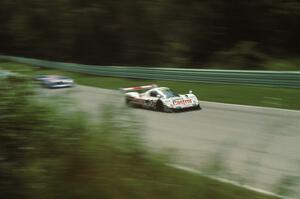 Jan Lammers / Price Cobb Jaguar XJR-10 chased by the Geoff Brabham / Chip Robinson Nissan GTP ZX-T