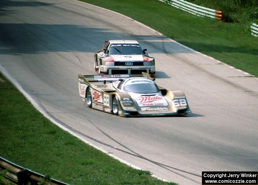 John Andretti / Bob Wollek Porsche 962C and Hurley Haywood / Scott Goodyear Audi 90 Quattro (GTO)