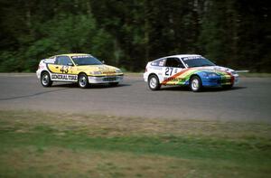 (27) Jerry Lustig / John Sherk Honda CRX Si and (43) Ed Conner / Tim Evans Honda CRX Si