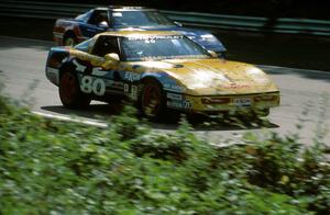 80) Willy Lewis' and 22) Tommy Riggins' Chevy Corvettes
