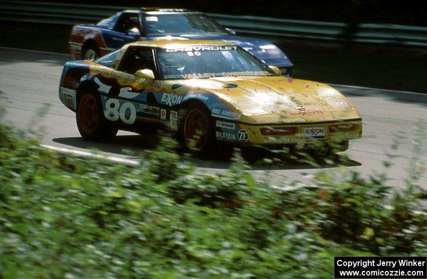 80) Willy Lewis' and 22) Tommy Riggins' Chevy Corvettes
