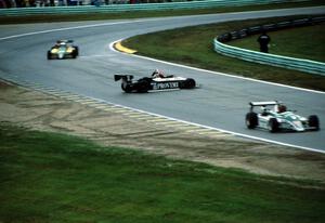 (7) Mark Smith, (1) a spinning Jeff Davis and (27) John Schaller all in Ralt RT-5s