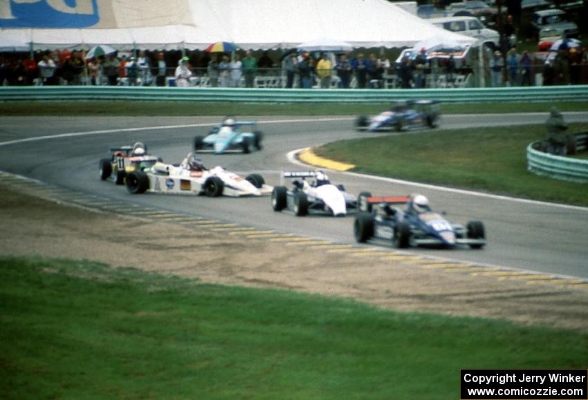 Lee Perkinson's Ralt RT-5 starts to lose it at turn 5 in the rain.