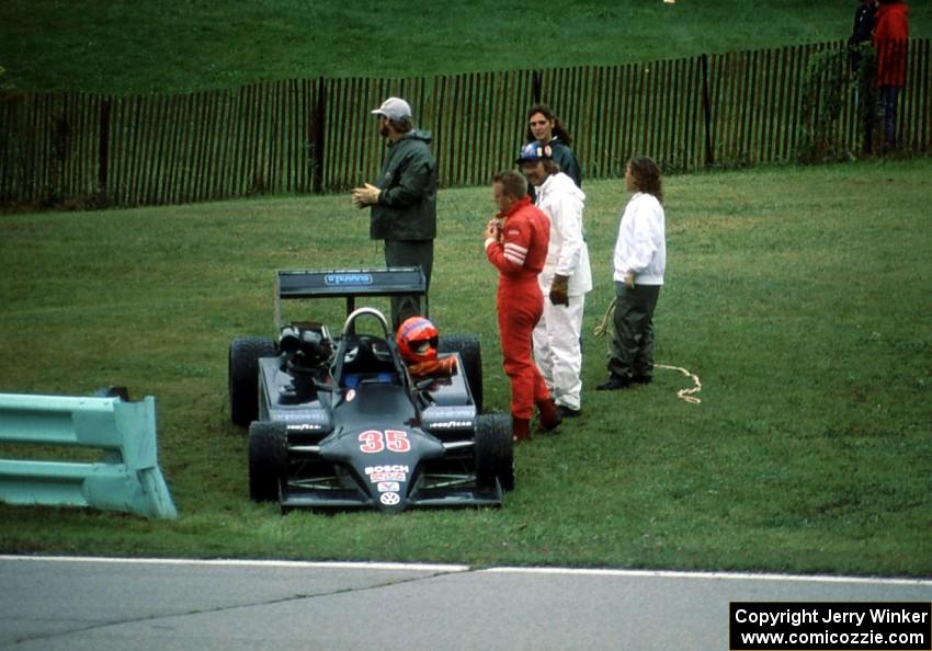 Mark Folkert's Ralt RT-5 was a DNF and pulled off between turns 5 and 6