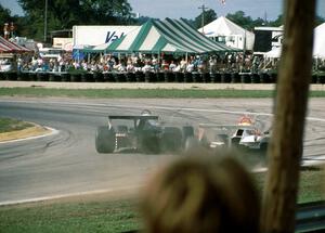 Claude Bourbonnais' Swift DB-4 gets the inside line on Jacques Villeneuve's Swift DB-4