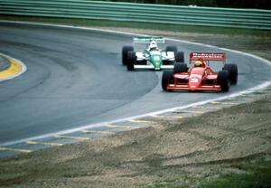 Scott Pruett's Lola T-89/00/Judd ahead of Teo Fabi's March 89P/Porsche