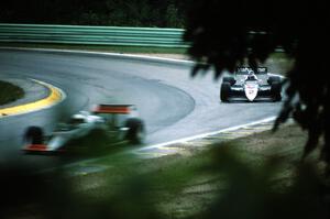 Scott Harrington's Lola T-88/00/Cosworth ahead of Al Unser Jr.'s Lola T-89/00/Chevy