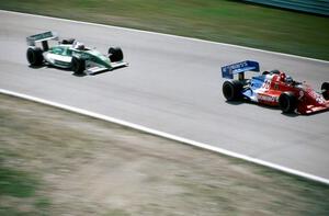 Raul Boesel's Lola T-89/00/Judd ahead of Teo Fabi's March 89P/Porsche