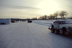 Brent Carlson / Dave Steen Subaru Impreza on the trailer