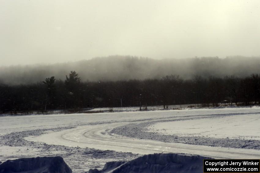 Fog and haze over the hillsides off Lake Mille Lacs