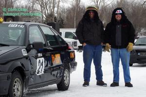 Ty Saiki and Pete Forrey next to their VW Passat