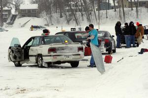 Kyle Laursen / Preston Jordan / Dan Drury Subaru Legacy in the pits between races