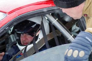 Mark Utecht is ready in his Subaru Impreza