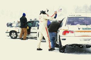 Brent Carlson / Aaron Jongbloedt / Will Cammack Subaru Impreza after a sprint race on Saturday