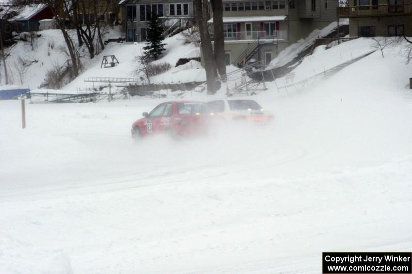 Mark Utecht / Jay Luehmann / Dave Steen and Brent Carlson / Aaron Jongbloedt / Will Cammack Subaru Imprezas go side-by-side