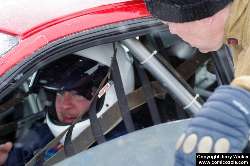 Mark Utecht is ready in his Subaru Impreza