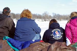 John and Julie Kochevar, Wendy Burhans and ??? watch the race.