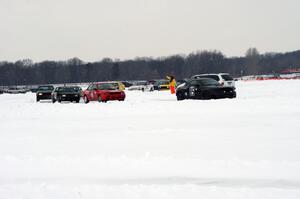 The field pulls away after a short red flag to remove two cars from the track