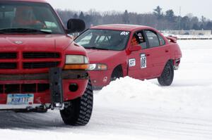 Pete Tavernier / Bruce Powell Nissan Sentra Spec V lost a wheel on the back part of the track