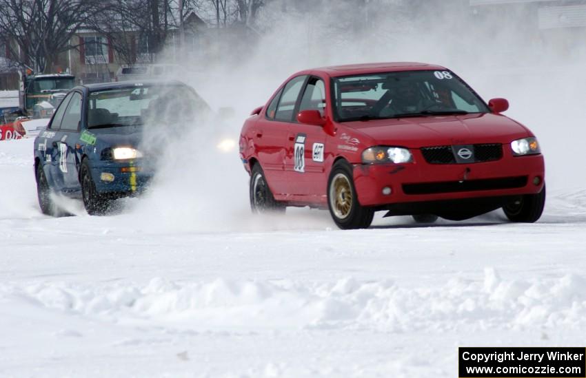 Pete Tavernier / Bruce Powell Nissan Sentra Spec V and Leo Nesseth / Chris ??? Subaru Impreza