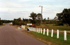 Damage along infield road and camping area between turns 9 and 10