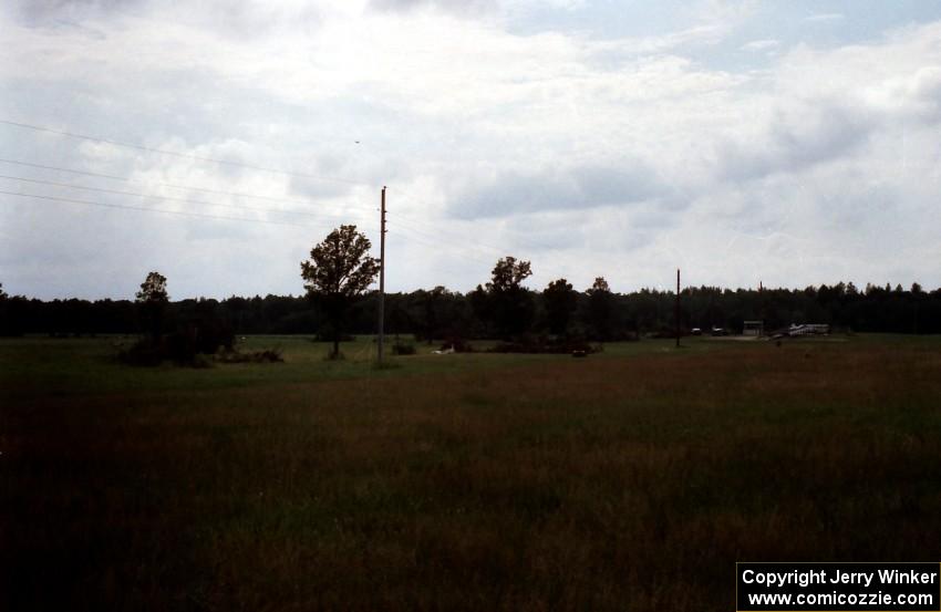 Downed tree damage in the infield between turns 6 and 4