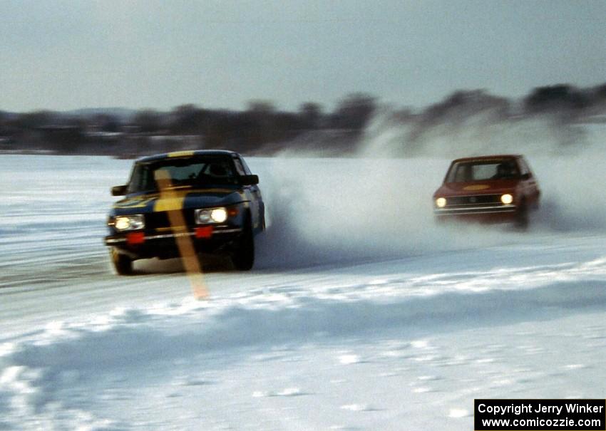 Dan Burhans, Sr. / Dan Burhans II SAAB 99 and Dave Kapaun / Len Jackson VW Rabbit