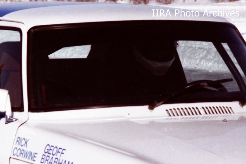 Geoff Brabham sits in the cockpit of the SAAB 99 he shared with Rick Corwine