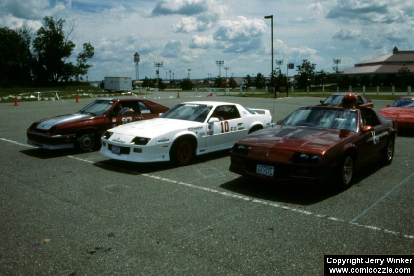 Tom Fisk's C Stock Dodge Shelby Charger, Shawn Eggum's F Stock Chevy Camaro and Gary Shubinsky's F Stock Chevy Camaro