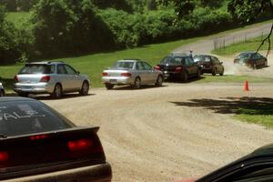 Cars lined up for another set of runs.