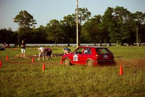 Brenda Corneliusen, in J.B. Niday's VW GTI, gets an eyeful the next time through