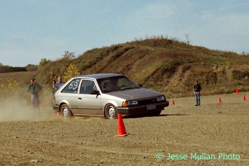 Jerry Winker's Mazda 323SE bottoms out at speed