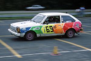 Pat Warp in Jerry Winker's Mazda GLC