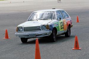 Pat Warp in Jerry Winker's Mazda GLC