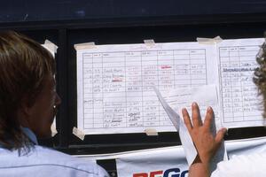 Mike Langstaff and Jerome Sybrant write down the scores