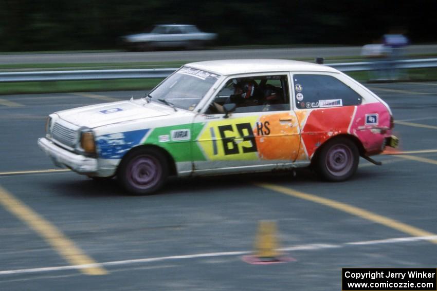 Pat Warp in Jerry Winker's Mazda GLC