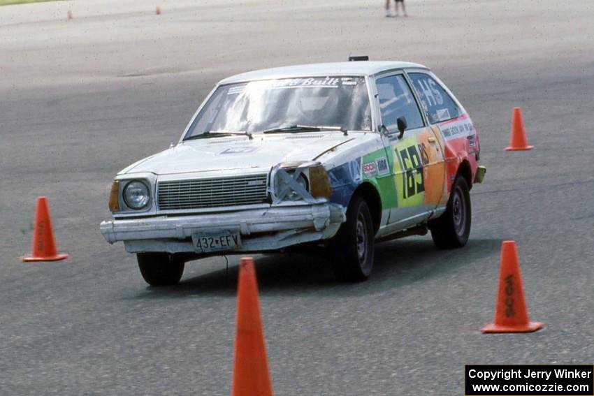 Pat Warp in Jerry Winker's Mazda GLC