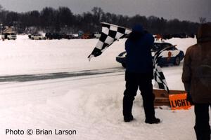 Steve Kuehl / Len Jackson Mazda RX-7 takes the checkered