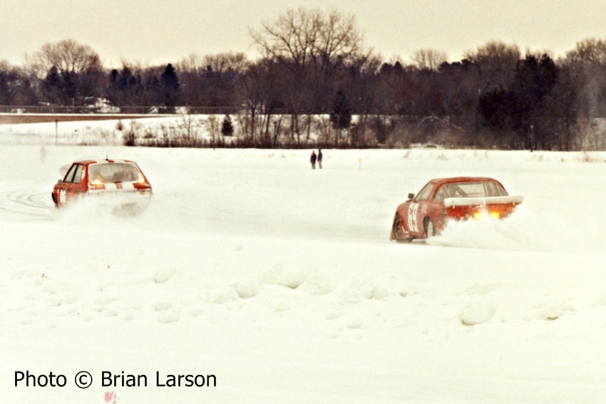 Harry Beck / ??? Dodge Omni chased by Jerry Winker / Paul Richardson Mazda RX-7/Ford