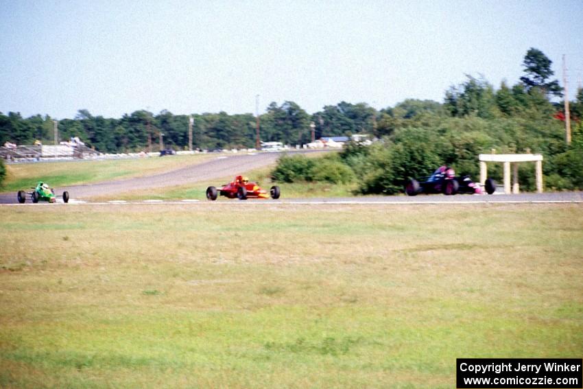 Formula Fords: Steve Kelly's Swift DB-1, John Church's Van Diemen RF85 and Tony Foster's Swift DB-1