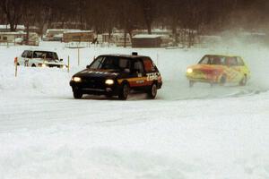 Chris Menard / Charlie Menard Toyota FX-16, Mark Knepper / Steve Carter Toyota Starlet and Dan Burhans / Tammy Burhans SAAB 99