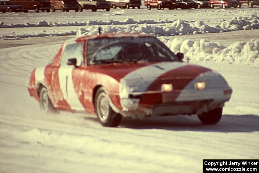 Cary Kendall / Len Jackson Mazda RX-7 enters the pits after the race