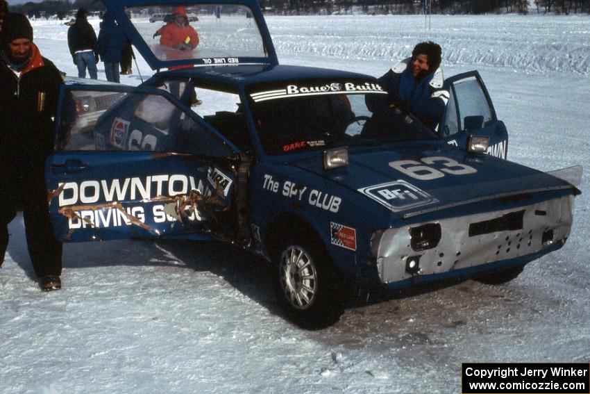 Patti Phillips / Bill Collins / Darrell Peterson modified VW Scirocco sporting new damage after the modified race.