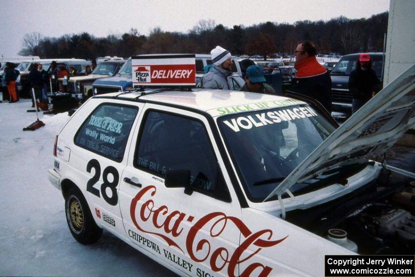 Herm Johnson / Bill Pate VW GTI in the pits during a break
