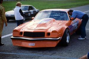 Dick Kantrud's Super Production Chevy Camaro in the pits at the end of the race