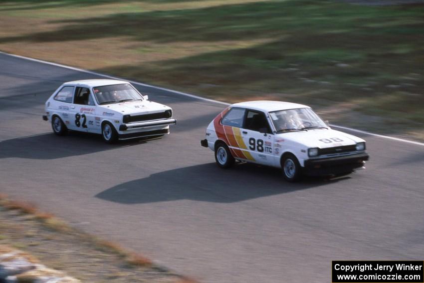 Randy Jokela's ITC Toyota Starlet and Tom Schabel's ITC Ford Fiesta