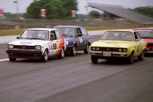 Randy Jokela's ITC Toyota Starlet, Dave Brown's ITB VW Golf and Greg Youngdahl's ITB Opel Manta