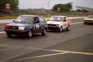 Dave Brown's ITB VW Golf, Randy Jokela's ITC Toyota Starlet and Greg Youngdahl's ITB Opel Manta