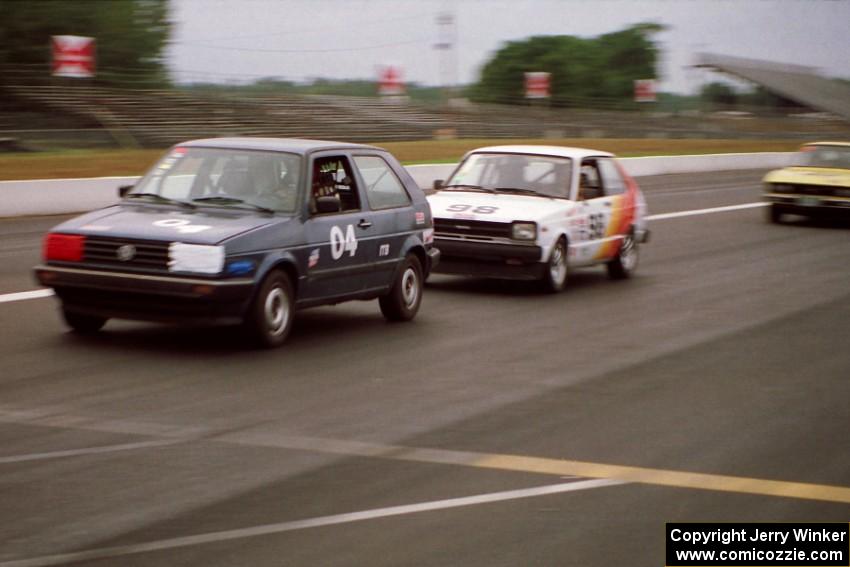 Dave Brown's ITB VW Golf, Randy Jokela's ITC Toyota Starlet and Greg Youngdahl's ITB Opel Manta