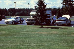 The Sakis Hadjiminas / Tom Burgess Mitsubishi Galant and the Ivan Orisek / Olga Orisek Mitsubishi Eclipse.